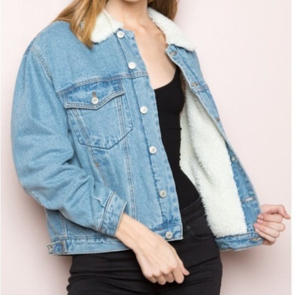 Brandy Meville Sherpa Denim Jacket